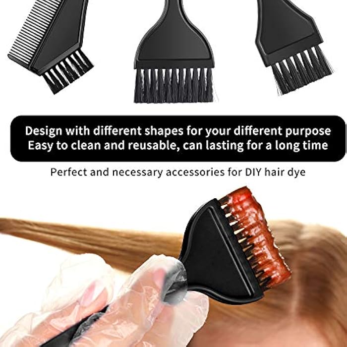 BOAO 3 Pieces Hair Dye Colouring Brush Hair Dyeing Comb Brush Kit Bleach Tint Applicator Tools for Hair Hairdressing Salon - Image 3